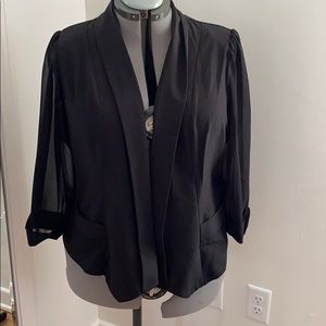 City Chic Black Chiffon Blazer, Size 18/M